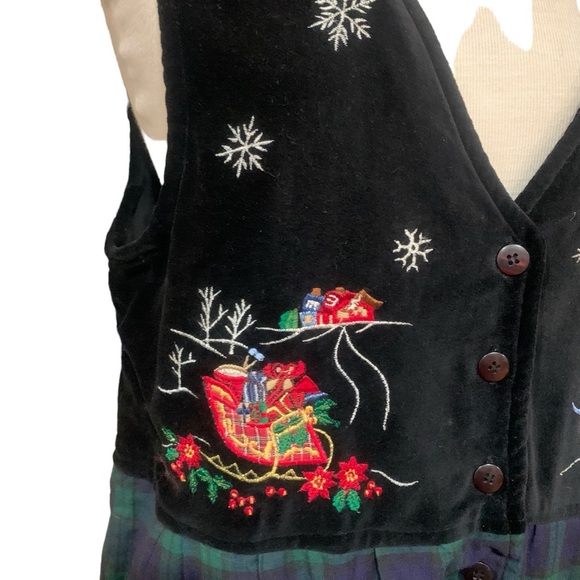 Christmas themed plaid sleeveless maxi dress - Picture 3 of 10